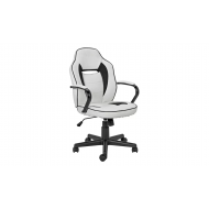 Fotel gamingowy Argos Home ze sztucznej skóry ze średnim oparciem - biało-czarny 6478 - chair_white__black_8036478_1.jpg